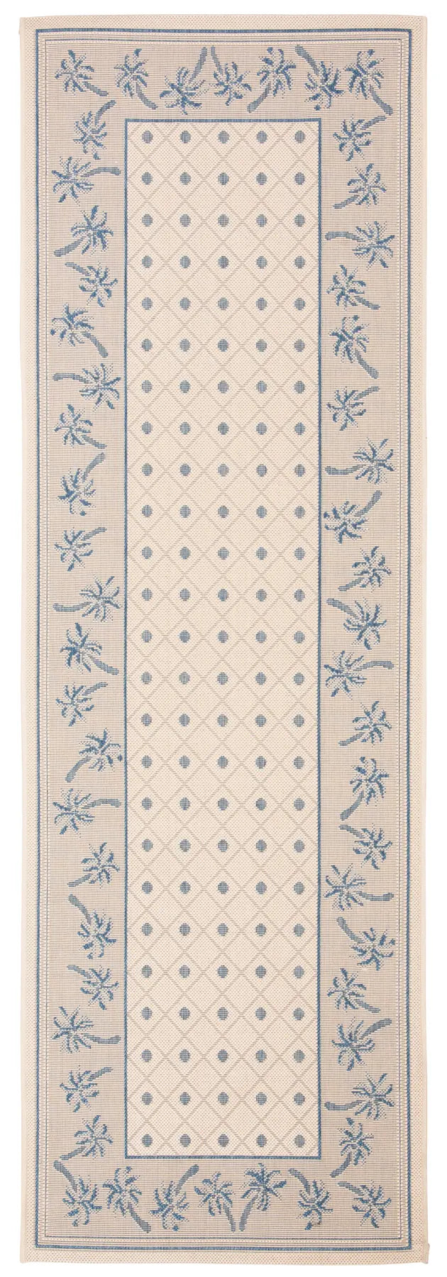 Safavieh Courtyard 2'-7" x 8'-2" Rug in Ivory / Blue