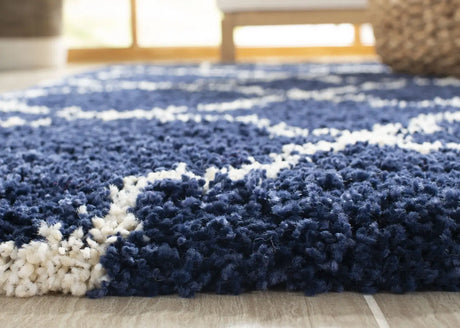 Safavieh Hudson Shag 5'-3" x 7'-6" Rug in Navy / Ivory