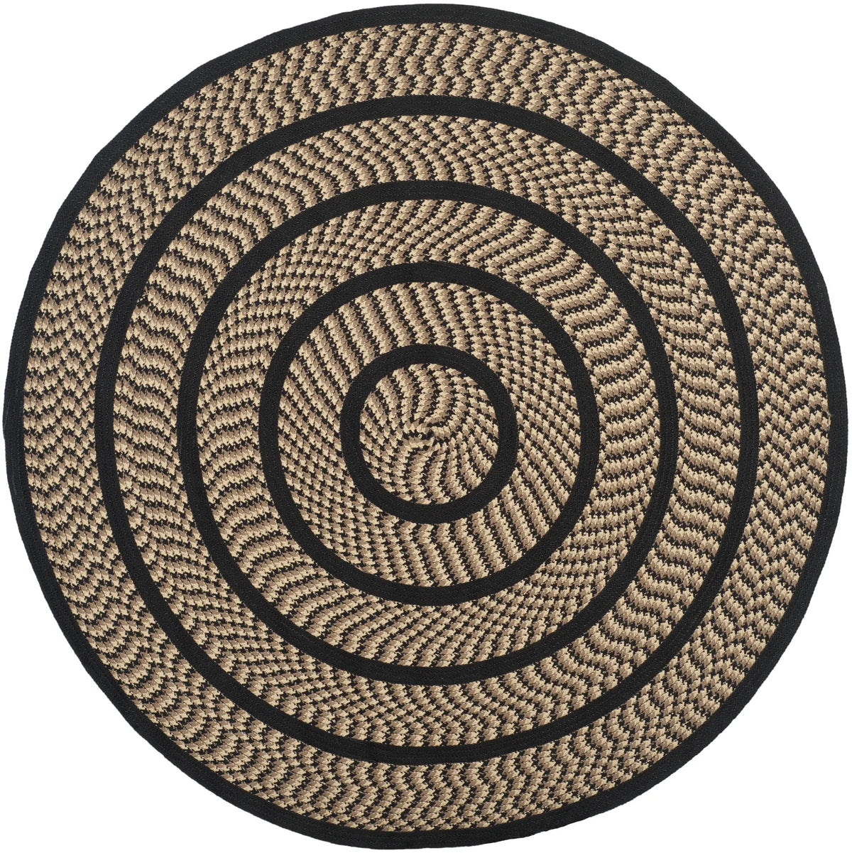 Safavieh Braided 5'-0" x 5'-0" Rug in Beige / Black