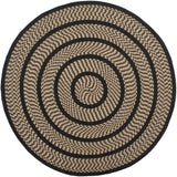 Safavieh Braided 5'-0" x 5'-0" Rug in Beige / Black