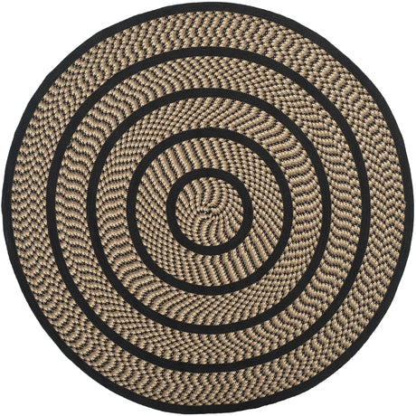 Safavieh Braided 5'-0" x 5'-0" Rug in Beige / Black
