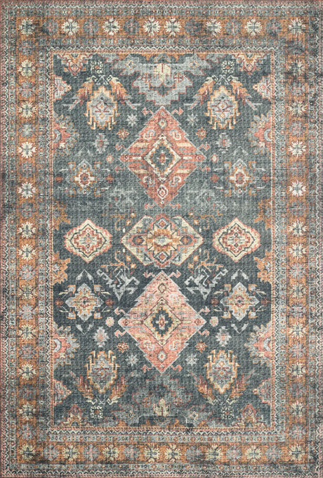 Loloi Skye Sky-10 Sea/Rust Rugs - main flat