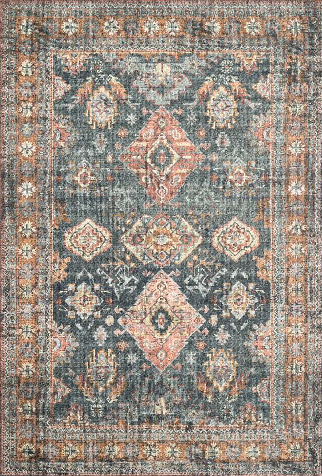 Loloi Skye Sky-10 Sea/Rust Rugs - main flat