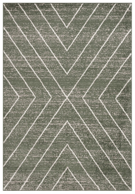 Safavieh Adirondack 4'-0" x 6'-0" Rug in Dark Green / Ivory