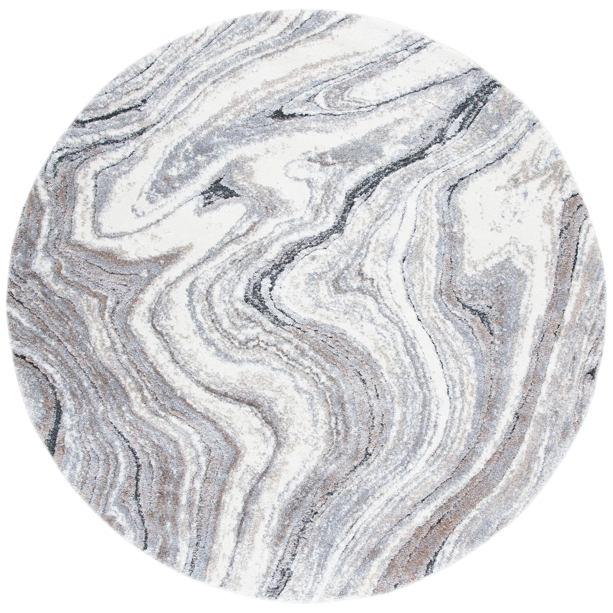 Safavieh Cyrus Shag 6'-7" x 6'-7" Rug in Grey / Beige