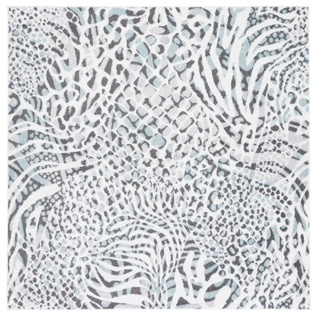 Safavieh Amsterdam 6'-7" x 6'-7" Rug in Ivory / Teal