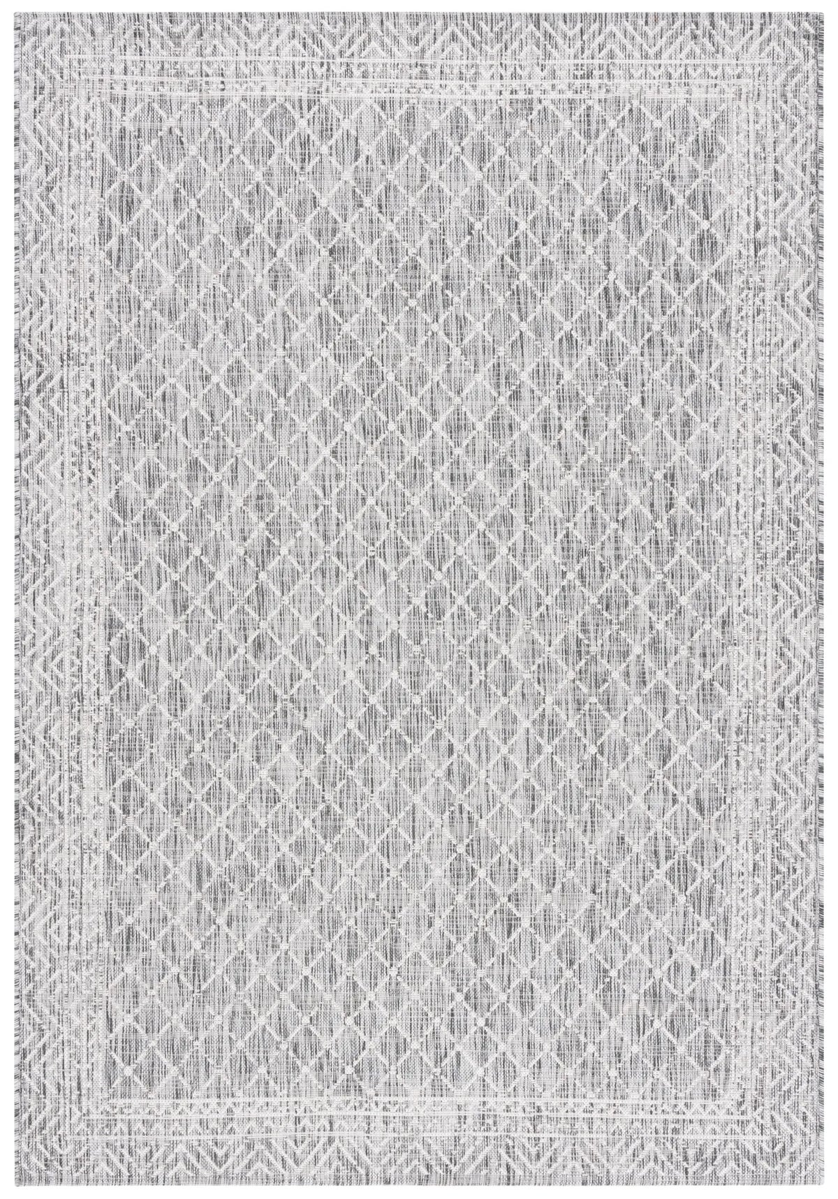 Safavieh Courtyard 4'-0" x 5'-7" Rug in Light Grey / Dark Grey