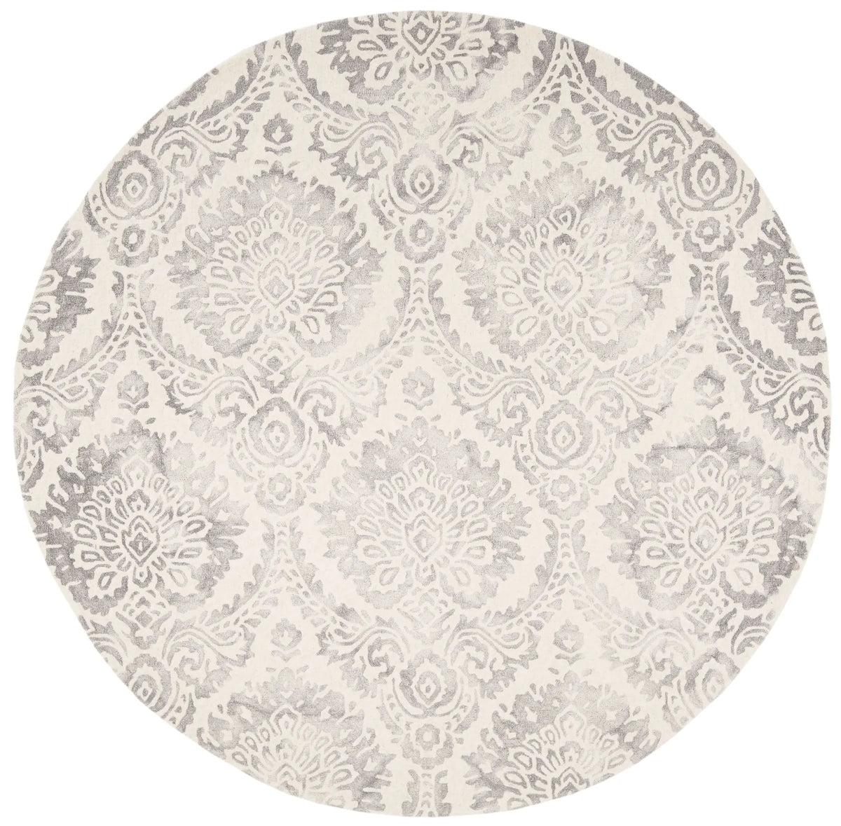 Safavieh Dip Dye 7'-0" x 7'-0" Rug in Silver / Ivory