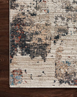 Loloi Leigh Lei-05 Ivory/Charcoal Rugs - corner on wood