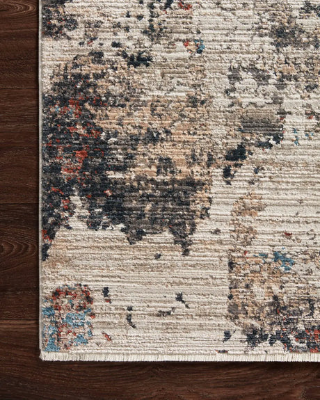 Loloi Leigh Lei-05 Ivory/Charcoal Rugs - corner on wood