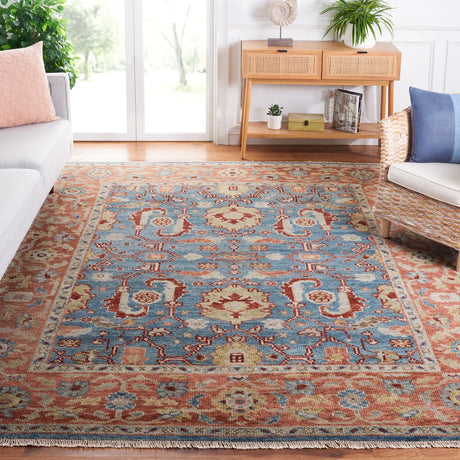 Safavieh Samarkand 10'-0" x 14'-0" Rug in Turquoise / Rust