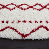 Safavieh Arizona Shag 6'-7" x 6'-7" Rug in Ivory / Red