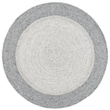 Safavieh Braided 5'-0" x 5'-0" Rug in Grey / Ivory