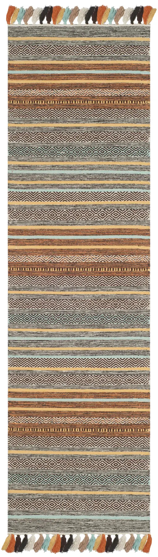 Safavieh Montauk 2'-3" x 8'-0" Rug in Turquoise / Brown