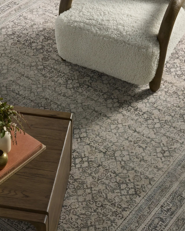 Loloi Margot MAT-08 Ivory / Slate Rug - closer room scene 1