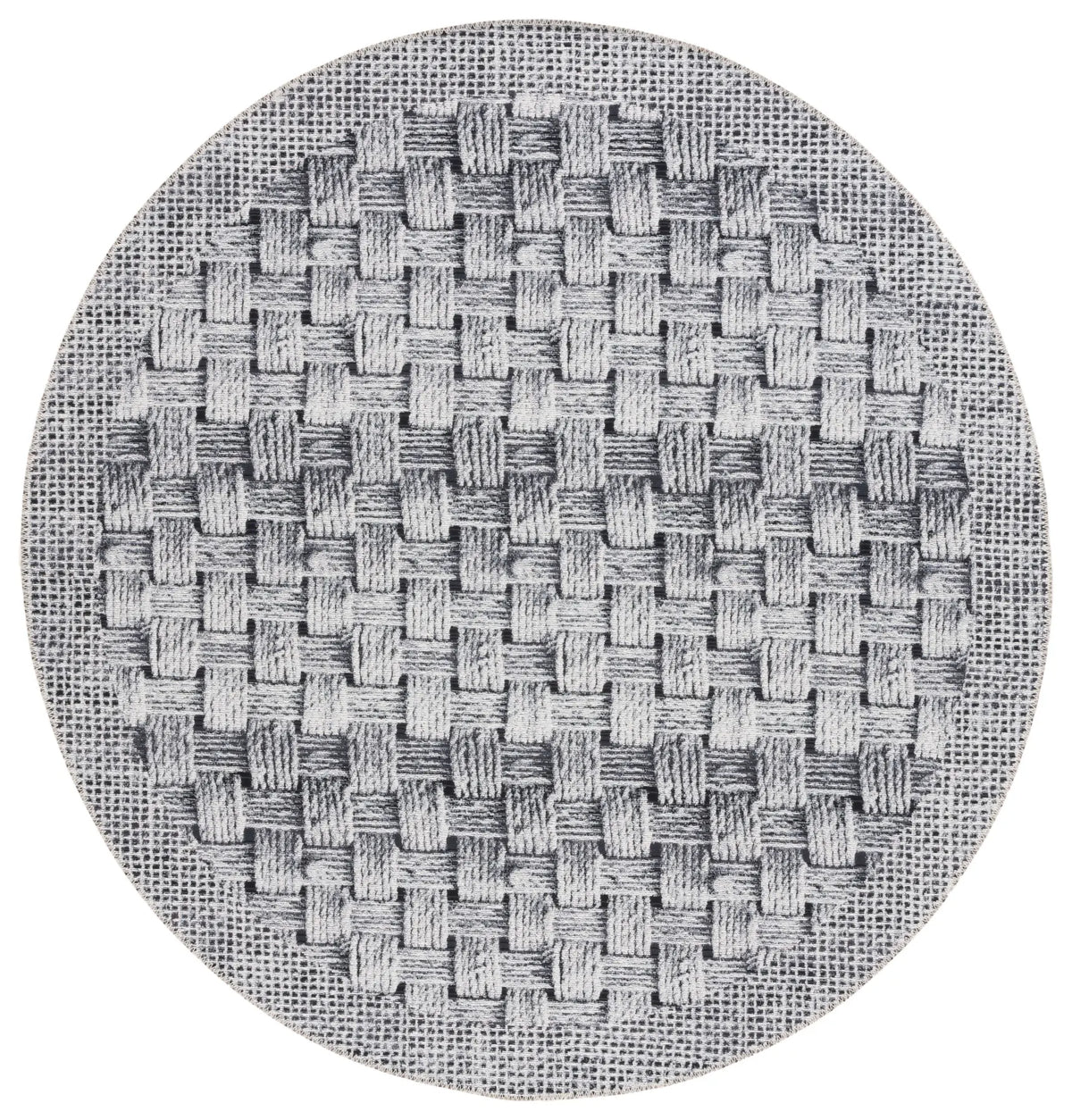 Safavieh Barbados 500 6'-6" x 6'-6" Rug in Black / Ivory