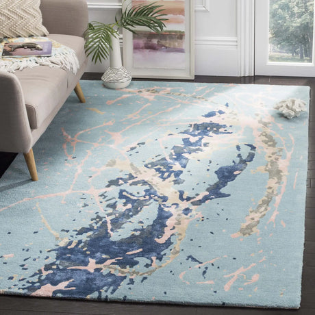 Safavieh Soho 5'-0" x 8'-0" Rug in Blue / Light Pink