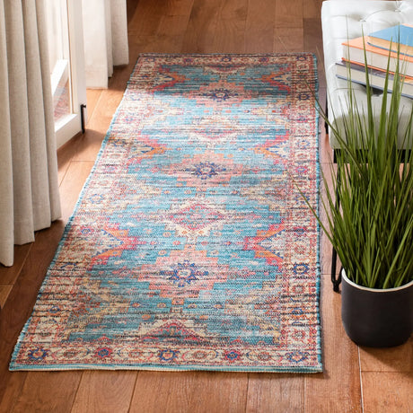 Safavieh Saffron 2'-3" x 8'-0" Rug in Rust / Blue
