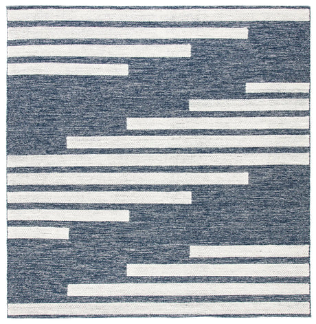 Safavieh Striped Kilim 7'-0" x 7'-0" Rug in Navy / Ivory