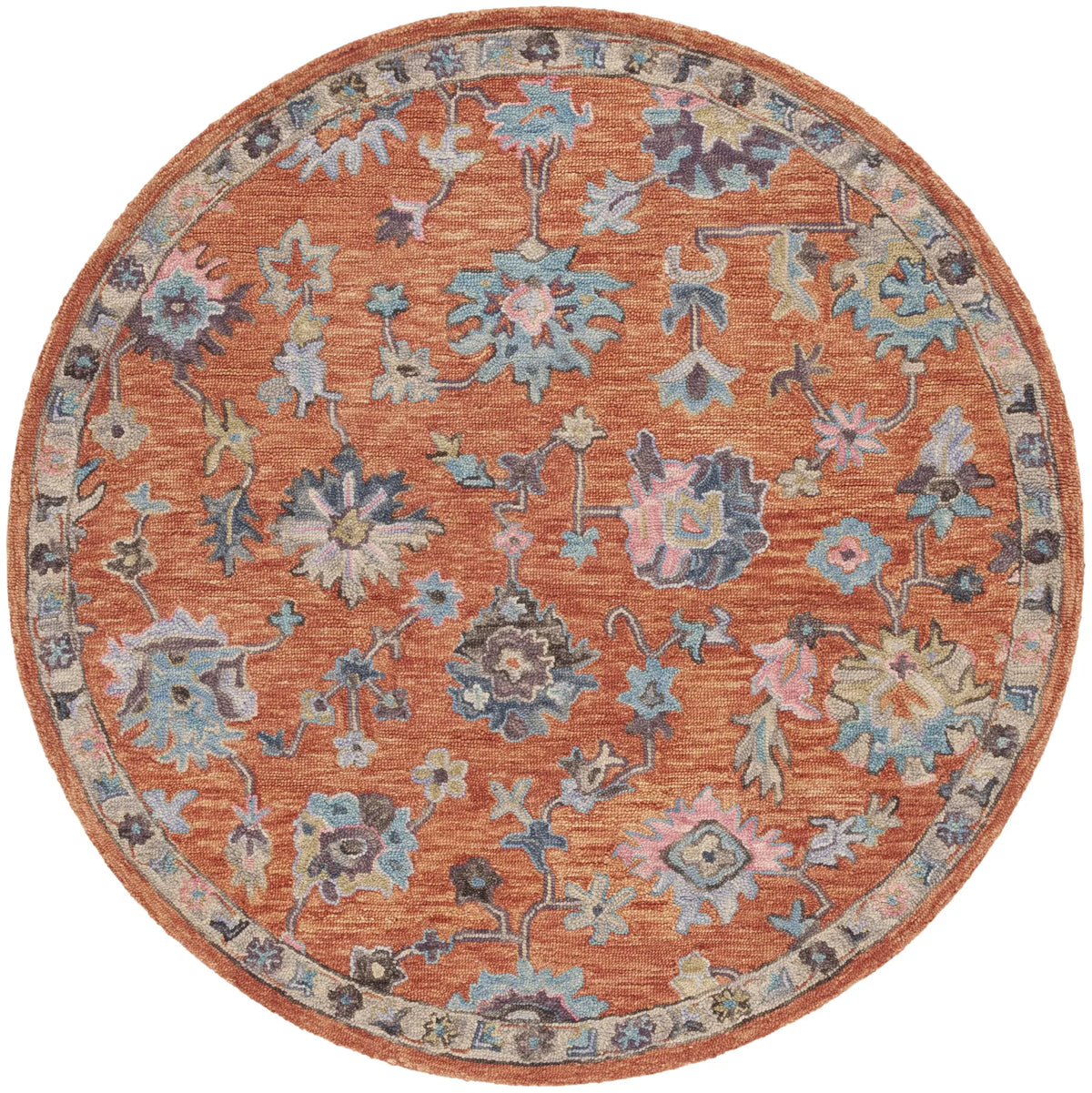 Safavieh Blossom 6'-0" x 6'-0" Rug in Rust / Blue