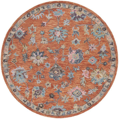 Safavieh Blossom 6'-0" x 6'-0" Rug in Rust / Blue