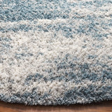 Safavieh Berber Shag 7'-0" x 7'-0" Rug in Ivory / Blue