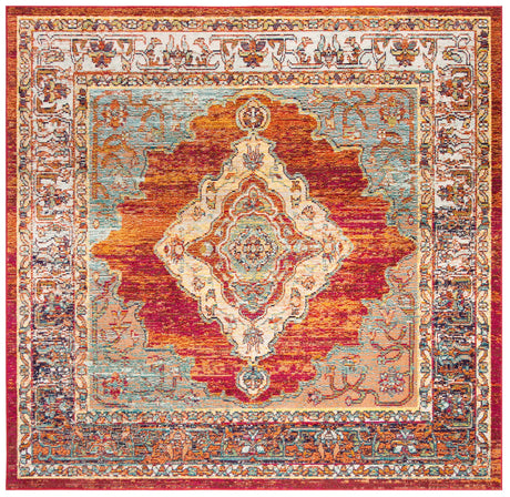 Safavieh Crystal 7'-0" x 7'-0" Rug in Orange / Light Blue