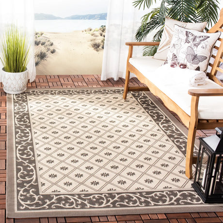 Safavieh Courtyard 5'-3" x 7'-7" Rug in Beige / Dark Beig