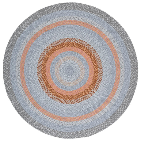 Safavieh Braided 5'-0" x 5'-0" Rug in Grey / Rust