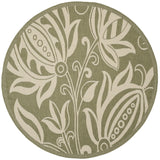 Safavieh Courtyard 5'-3" x 5'-3" Rug in Olive / Natural