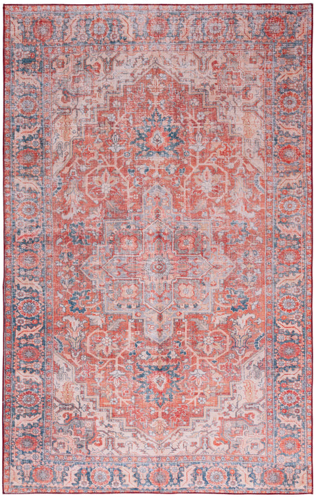 Safavieh Tucson 4'-0" x 6'-0" Rug in Rust / Navy