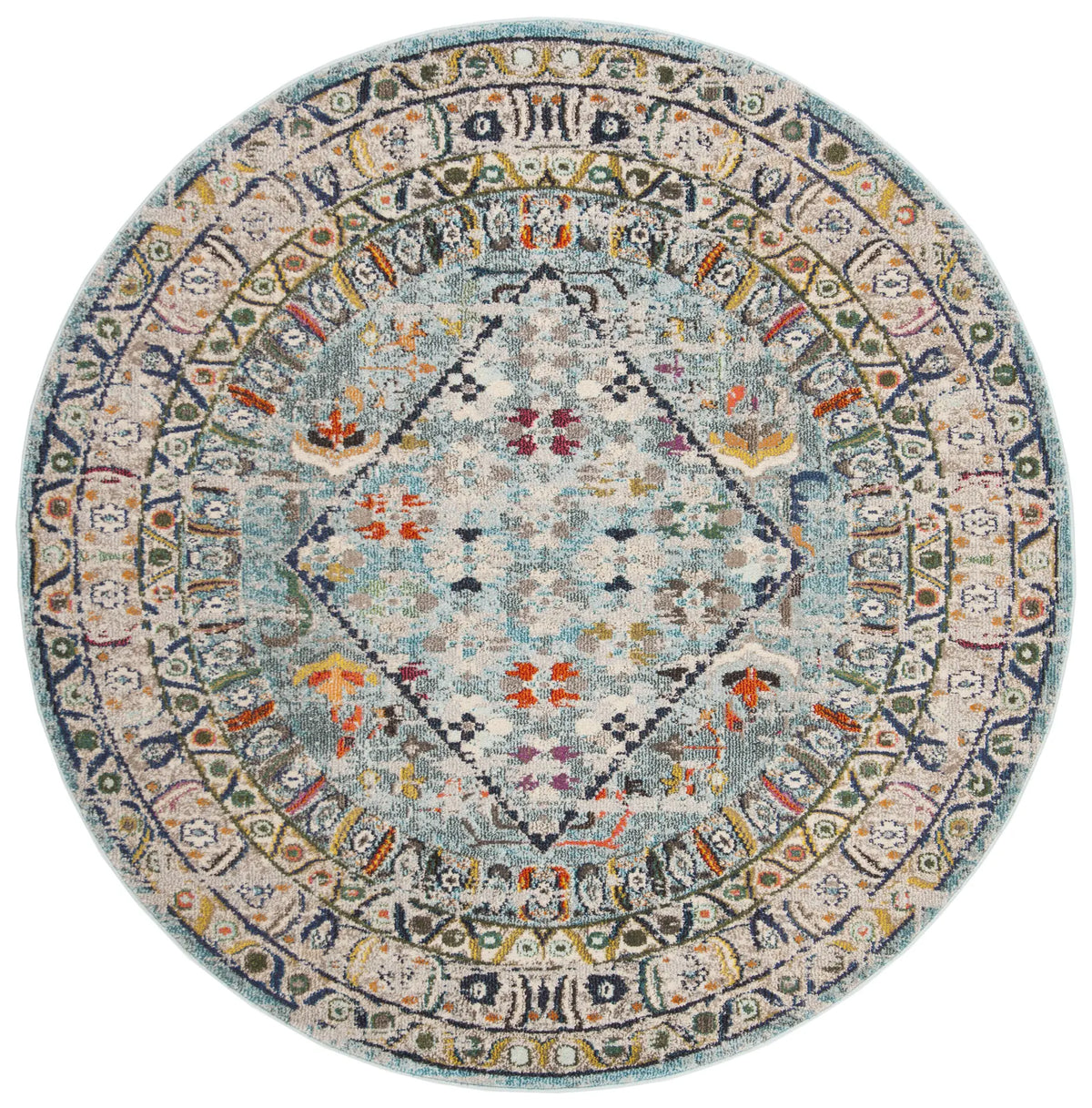 Safavieh Monaco 5'-0" x 5'-0" Rug in Blue / Light Grey