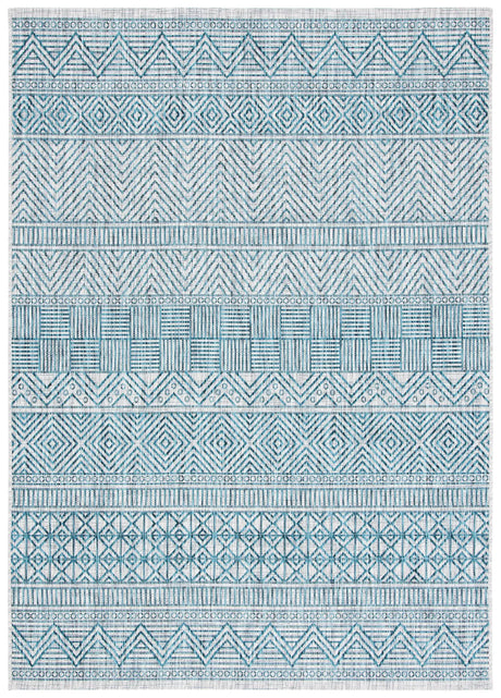 Safavieh Courtyard 4'-0" x 5'-7" Rug in Grey / Teal