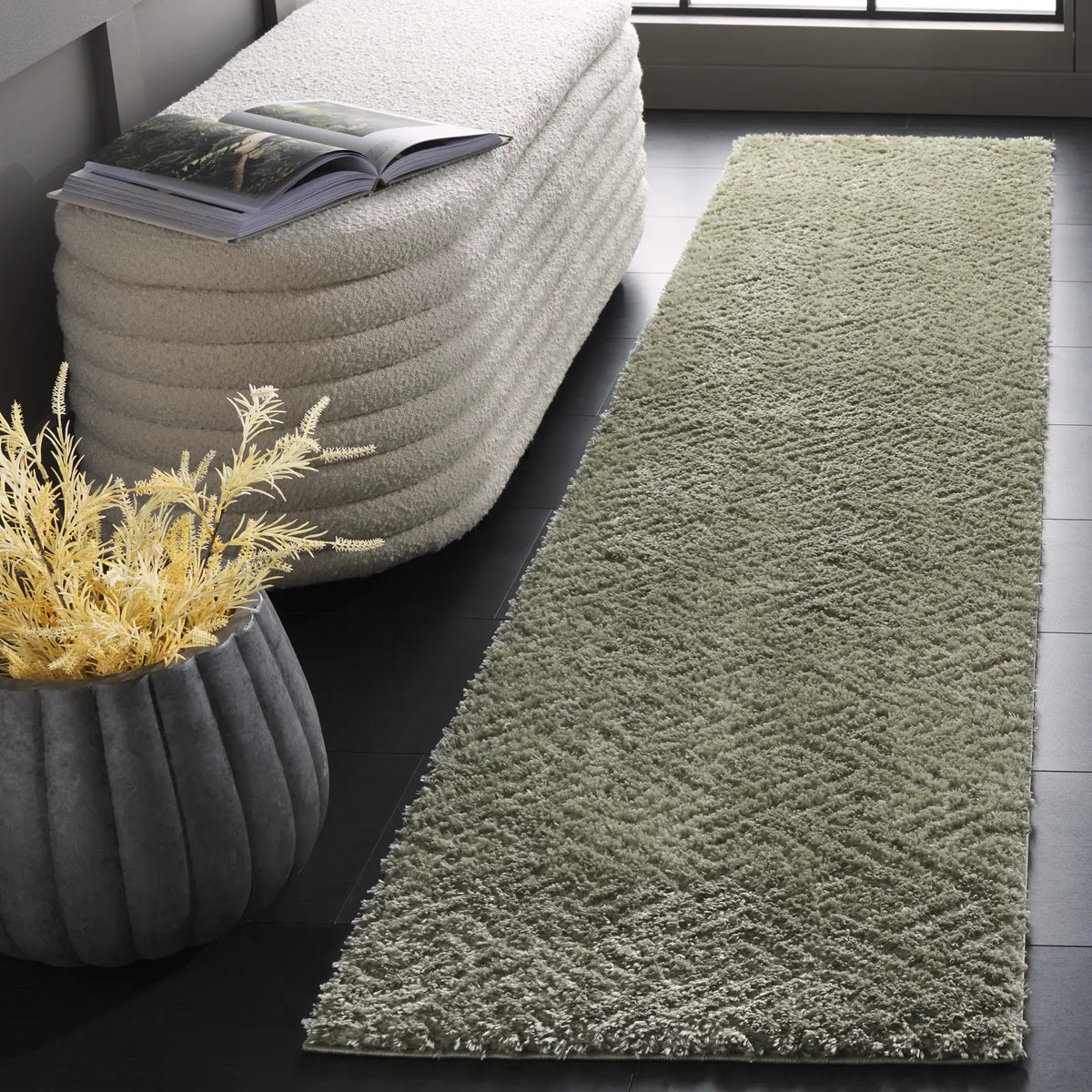 Safavieh Tahoe Shag 2'-0" x 11'-0" Rug in Sage