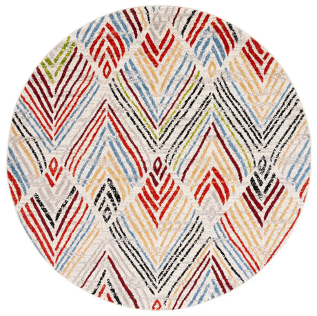 Safavieh Amsterdam 6'-7" x 6'-7" Rug in Ivory / Red