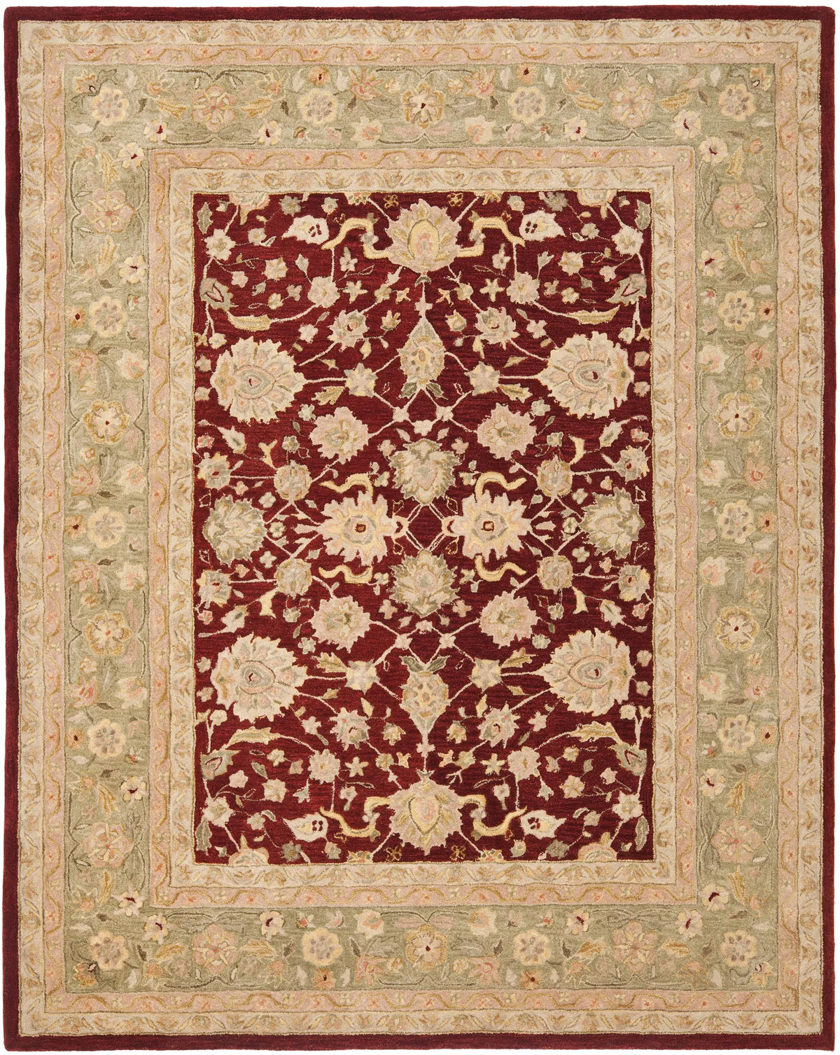 Safavieh Anatolia 9'-6" x 13'-6" Rug in Red / Moss