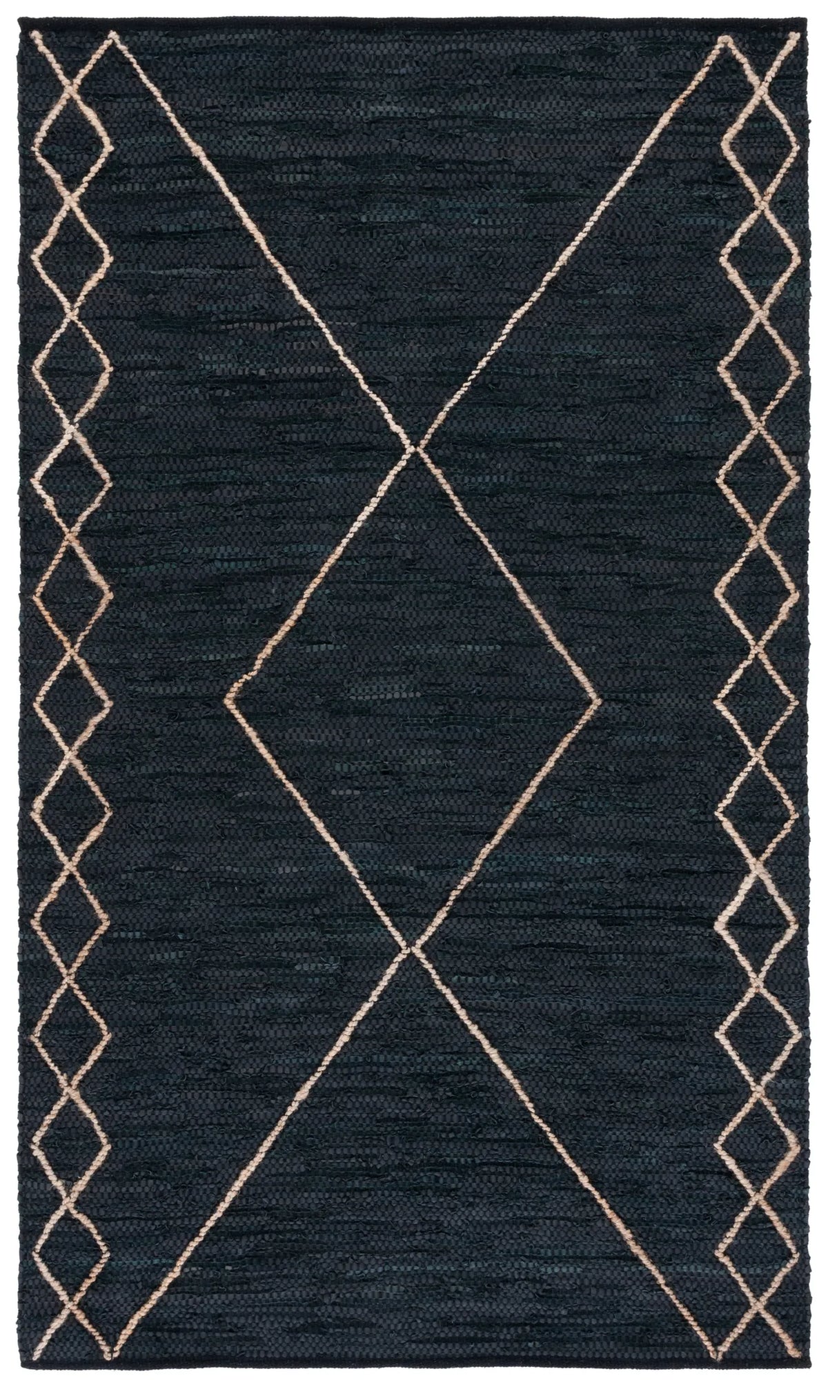 Safavieh Vintage Leather 4'-0" x 6'-0" Rug in Black / Natural