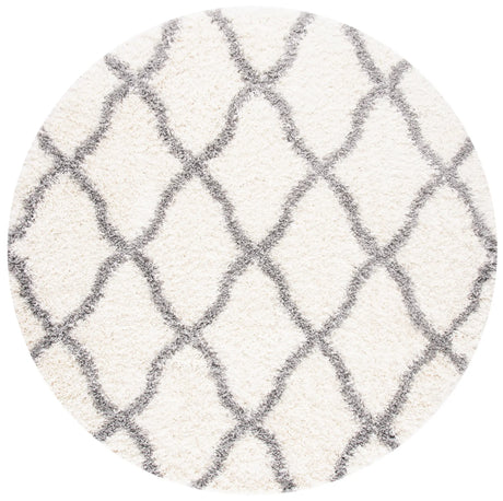 Safavieh Moroccan Tassel Shag 6'-7" x 6'-7" Rug in Ivory / Light Grey