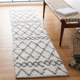 Safavieh Berber Shag 2'-2" x 9'-0" Rug in Ivory / Grey