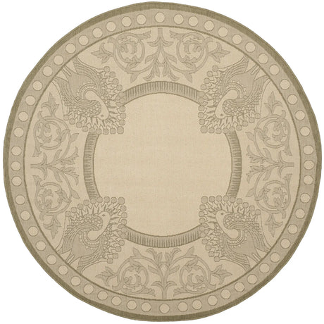 Safavieh Courtyard 6'-7" x 6'-7" Rug in Natural / Olive