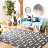 Safavieh Striped Kilim 6'-0" x 9'-0" Rug in Black / Ivory