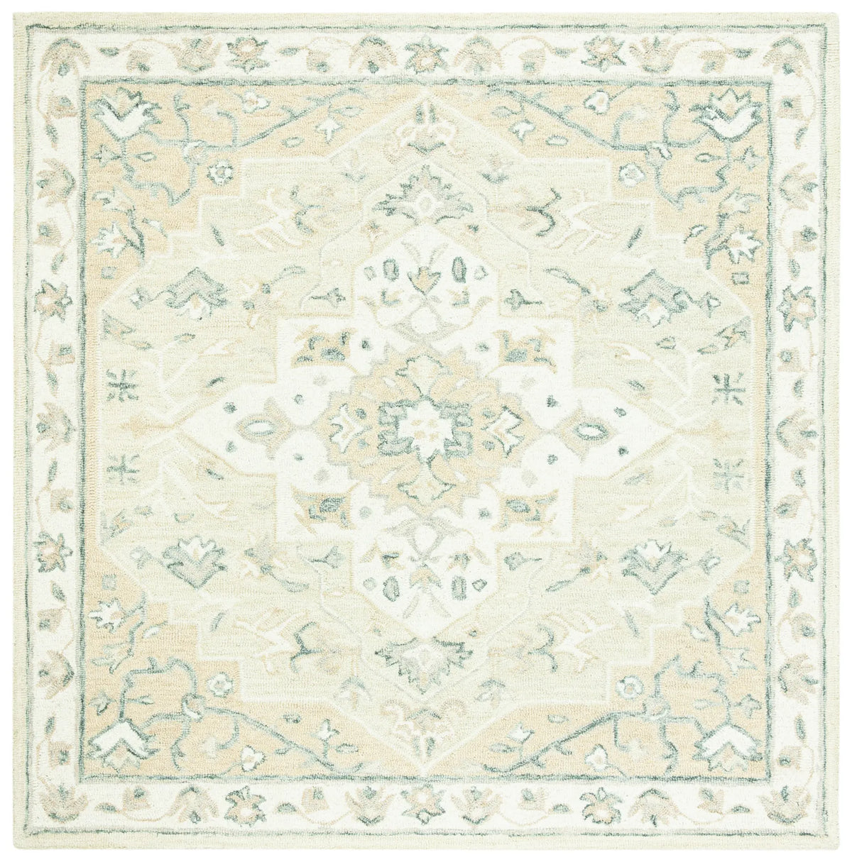 Safavieh Micro-Loop 5'-0" x 5'-0" Rug in Beige / Ivory