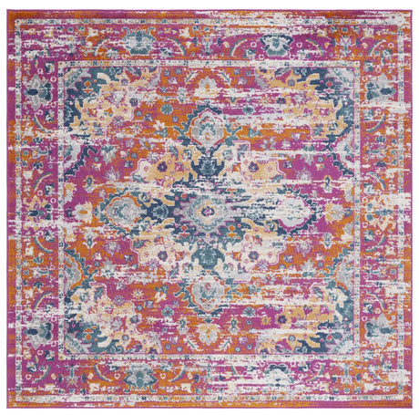 Safavieh Madison 6'-7" x 6'-7" Rug in Fuchsia / Gold