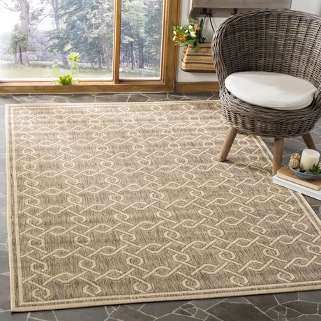 Safavieh Martha Stewart 4'-0" x 5'-7" Rug in Brown / Creme