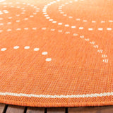 Safavieh Courtyard 6'-7" x 6'-7" Rug in Terracotta / Natural