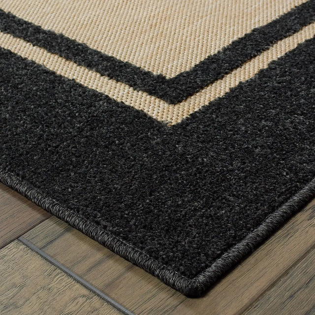 Oriental Weavers Sphinx Cayman 5594K Sand / Charcoal Rugs - corner detail
