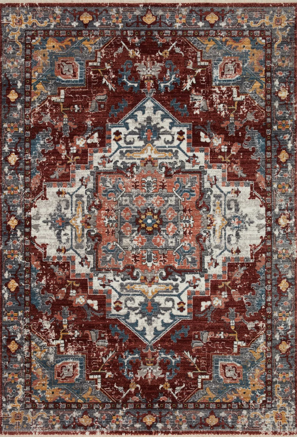 Loloi Samra Sam-10 Brick/Grey Rugs - main flat
