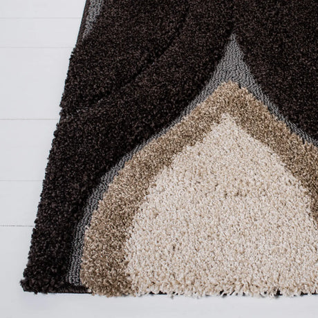 Safavieh Florida Shag 5'-3" x 7'-6" Rug in Dark Brown / Ivory