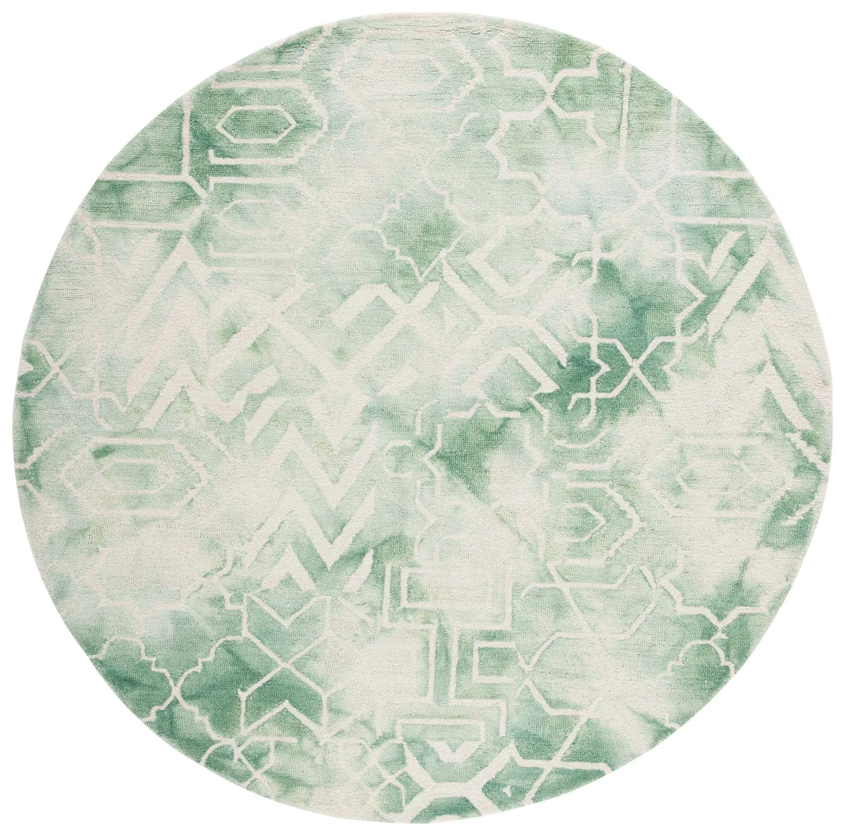 Safavieh Dip Dye 7'-0" x 7'-0" Rug in Green / Ivory