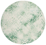 Safavieh Dip Dye 7'-0" x 7'-0" Rug in Green / Ivory